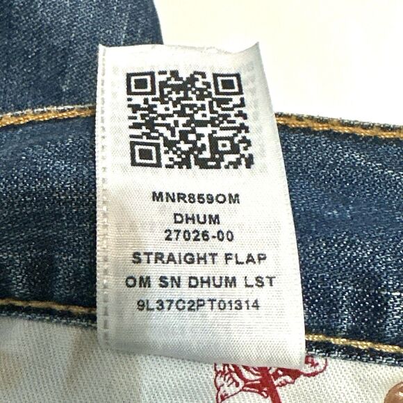 True Religion Jeans 38x30 Straight with Flaps Dark Wash Denim Blue - Picture 16 of 16